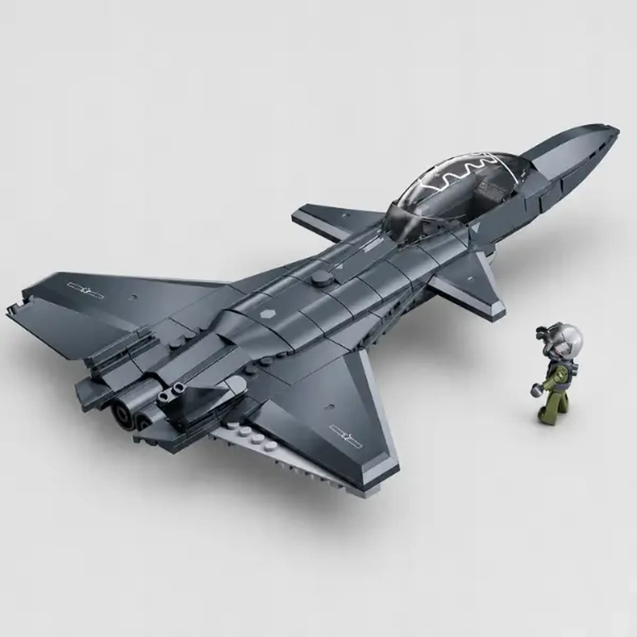 Set de construcție „Avion de vânătoare J20BS”, scara 1:55, 196 elem.