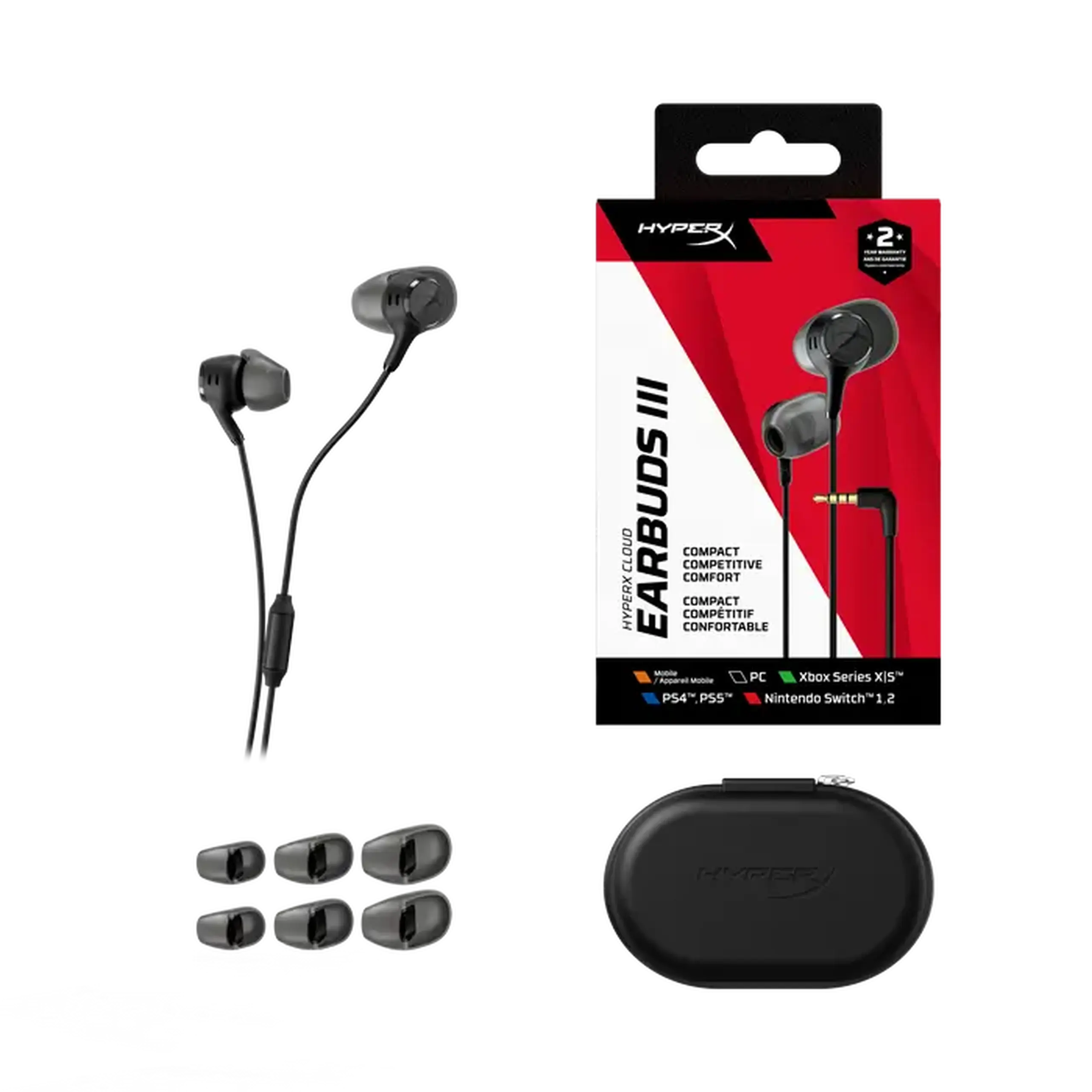 Gaming Earphones HyperX Cloud Earbuds III Black