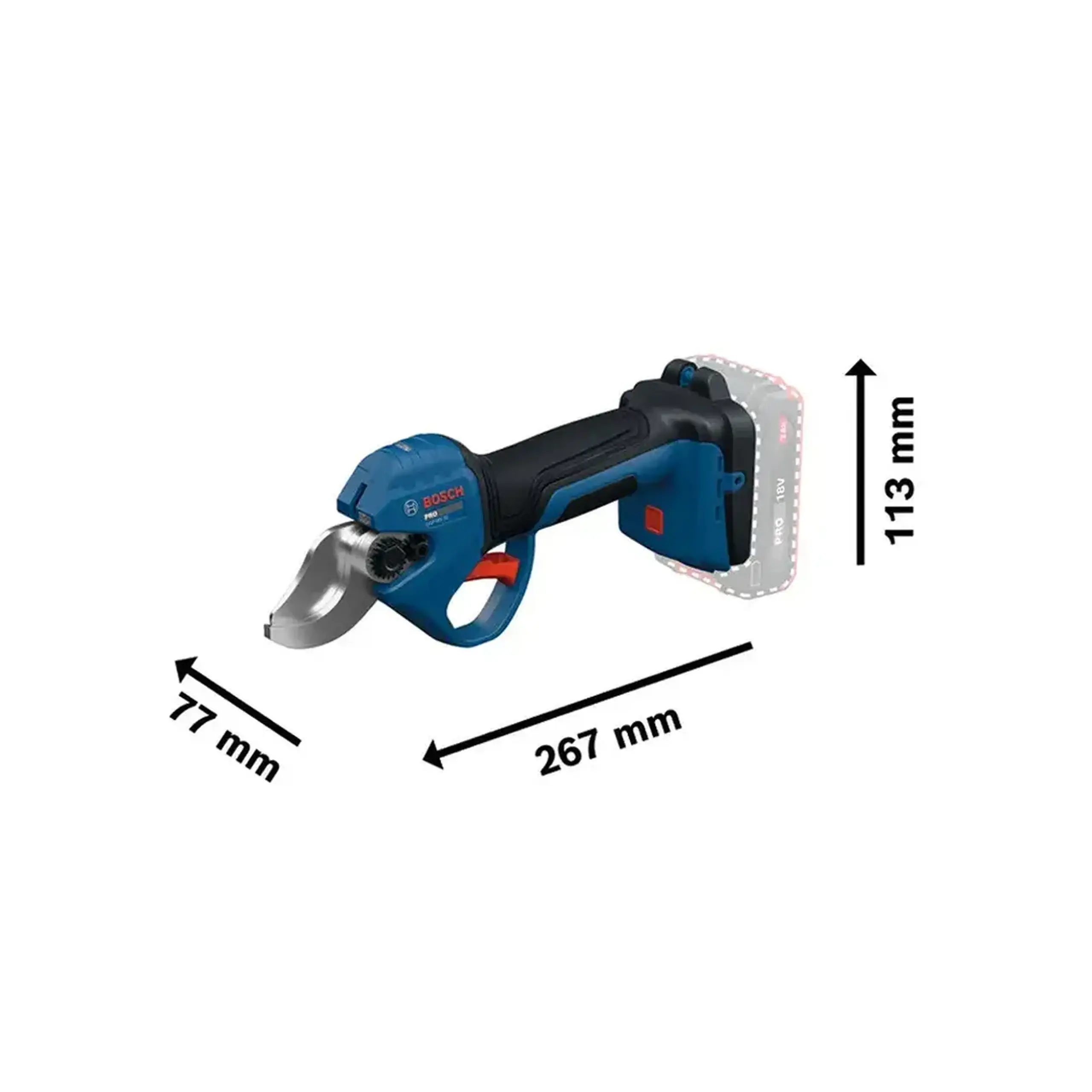Foarfece de grădină pe acumulator (fără acumulator) GGP18V-32 32 mm 18 V Bosch