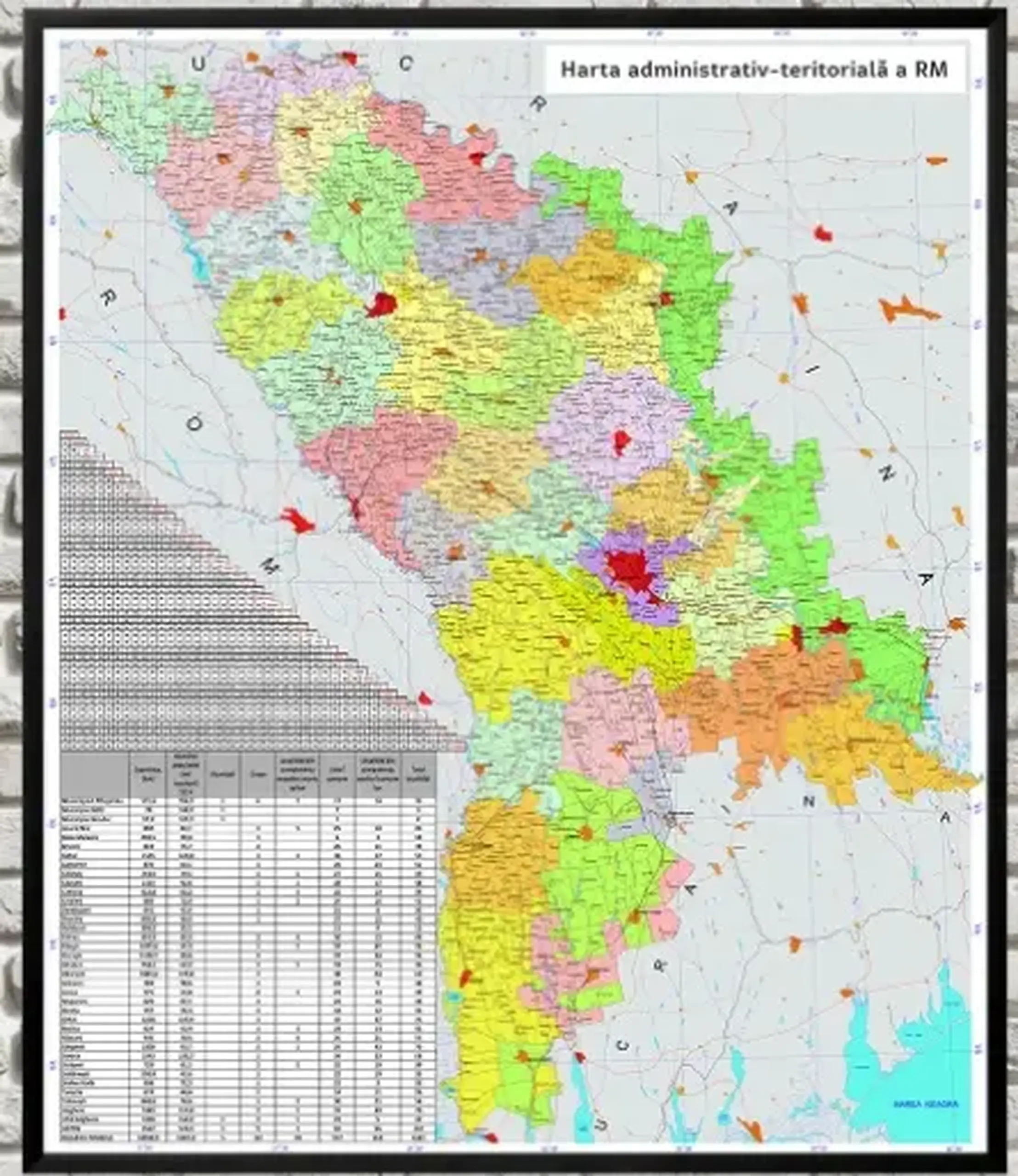 Harta administrativ teritoriala a Republicii Moldova
