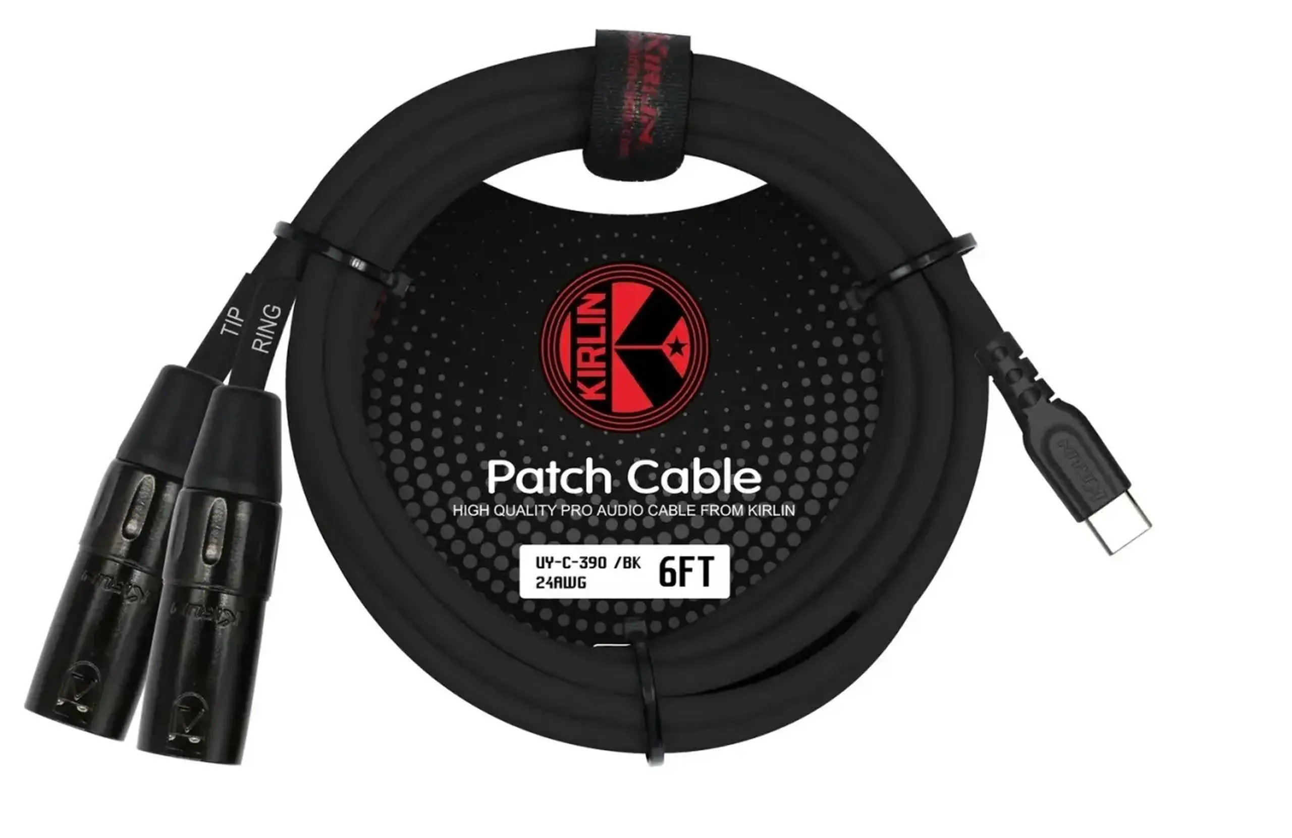 Kirlin UY-C-390-06 Cablu Y USB-C la 2x XLR, 1,8 m, negru