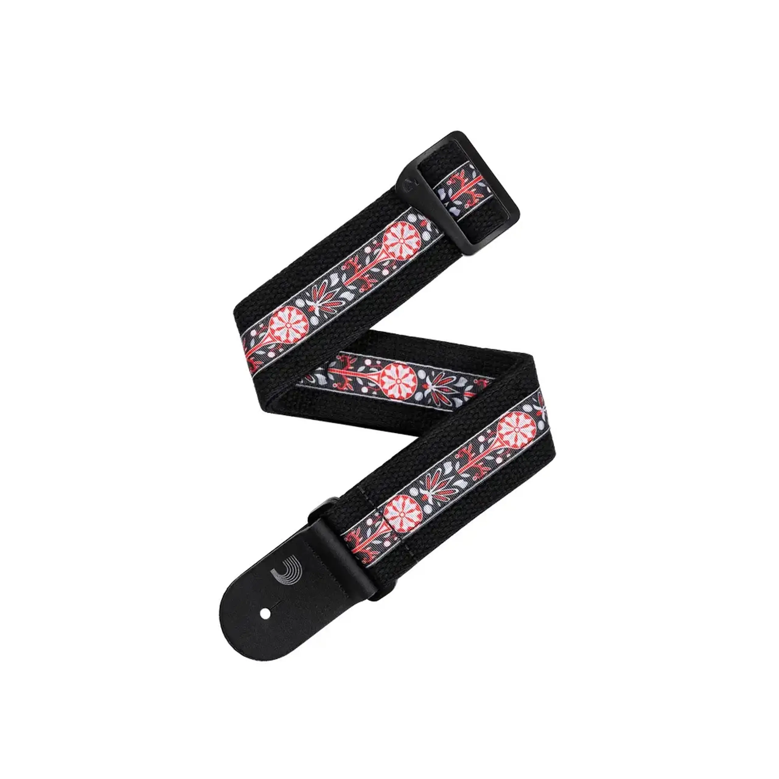 D’Addario 50CT00-DX Deluxe Cotton Guitar Strap Black