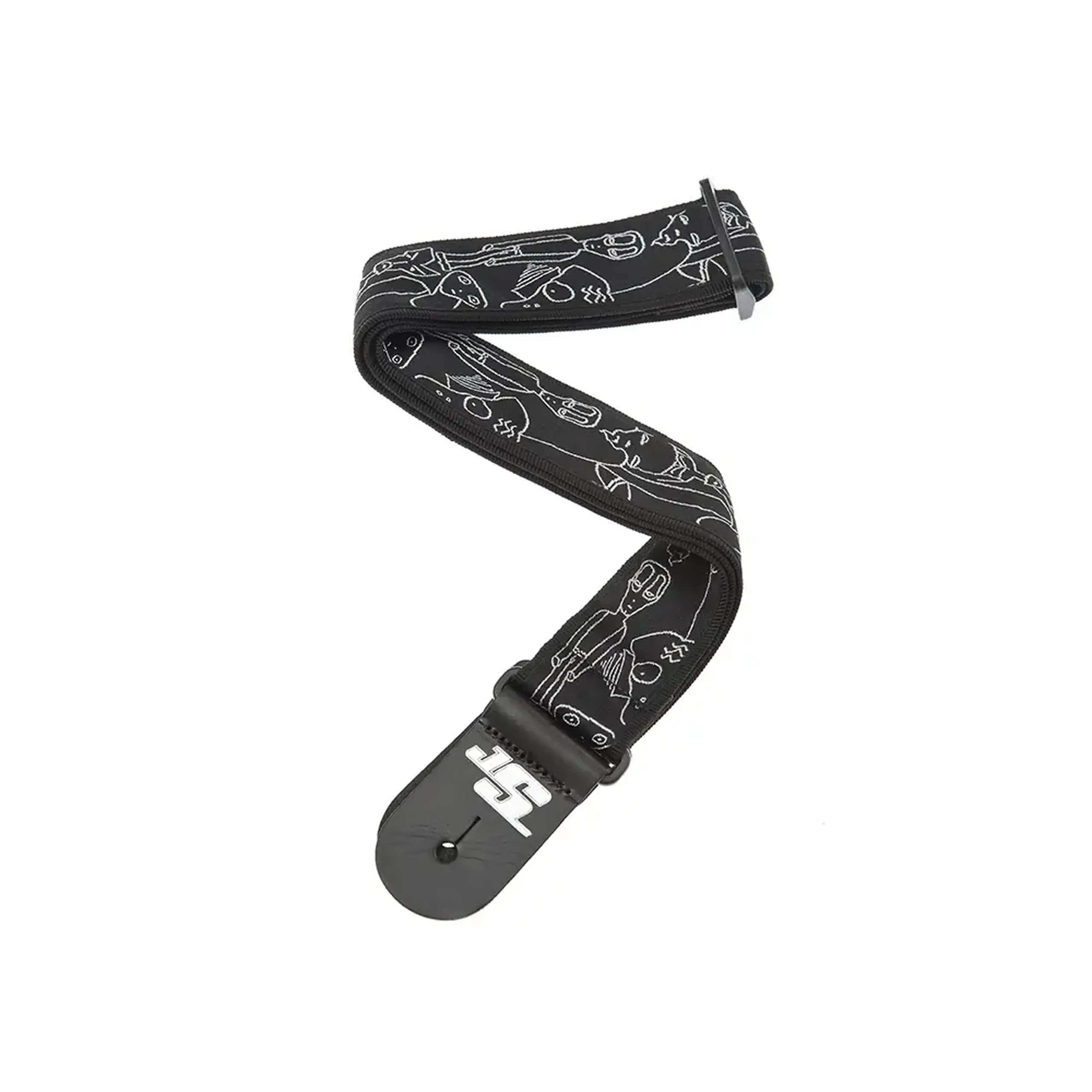 D’Addario 50JS05 Joe Satriani Guitar Strap Silver Sketches