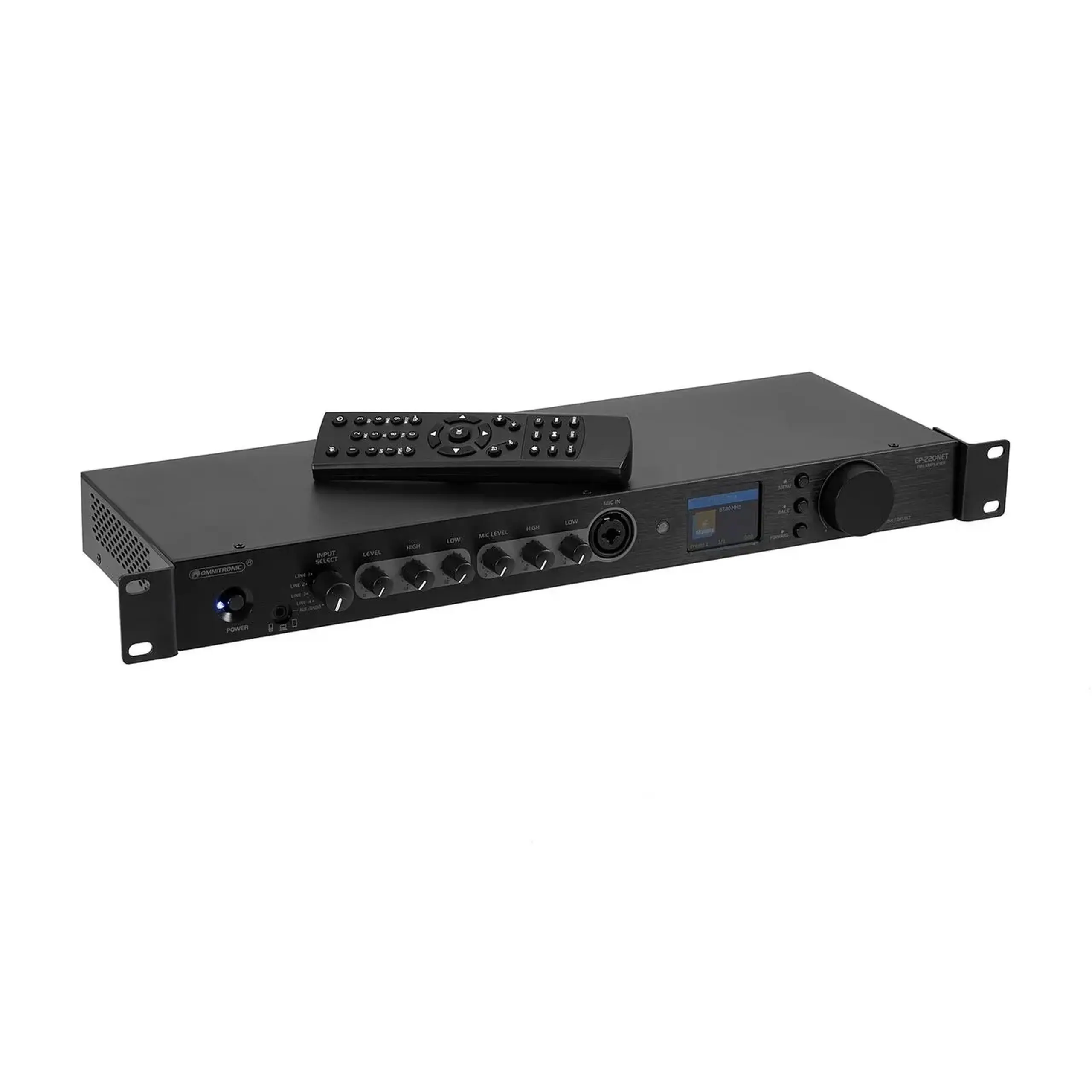 Omnitronic EP-220NET (Preamplificator cu Radio Internet, DAB+ și Bluetooth)