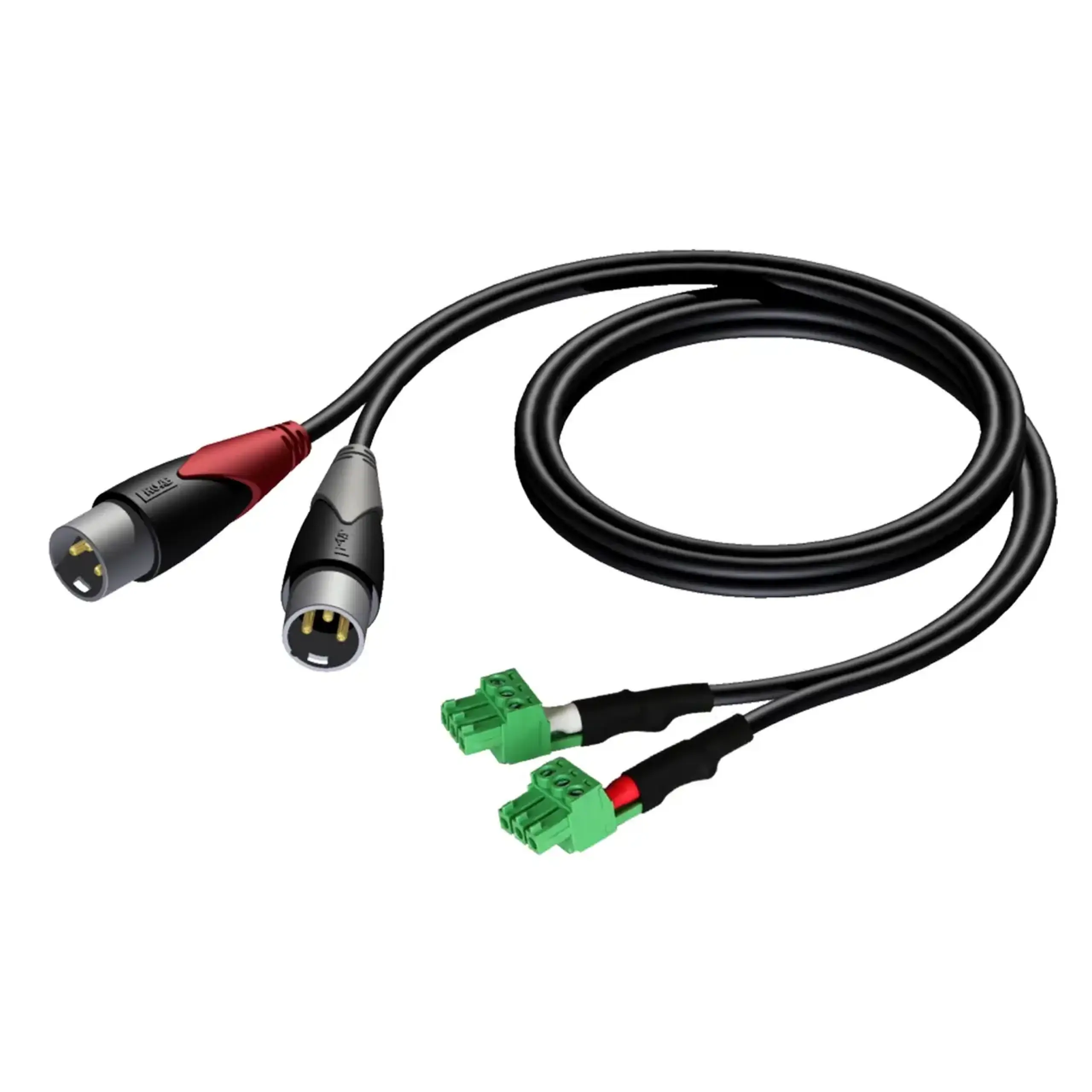 AUDAC CLA834/1 2x XLR male - 2x terminal block 3P 3.81 mm, 1 m