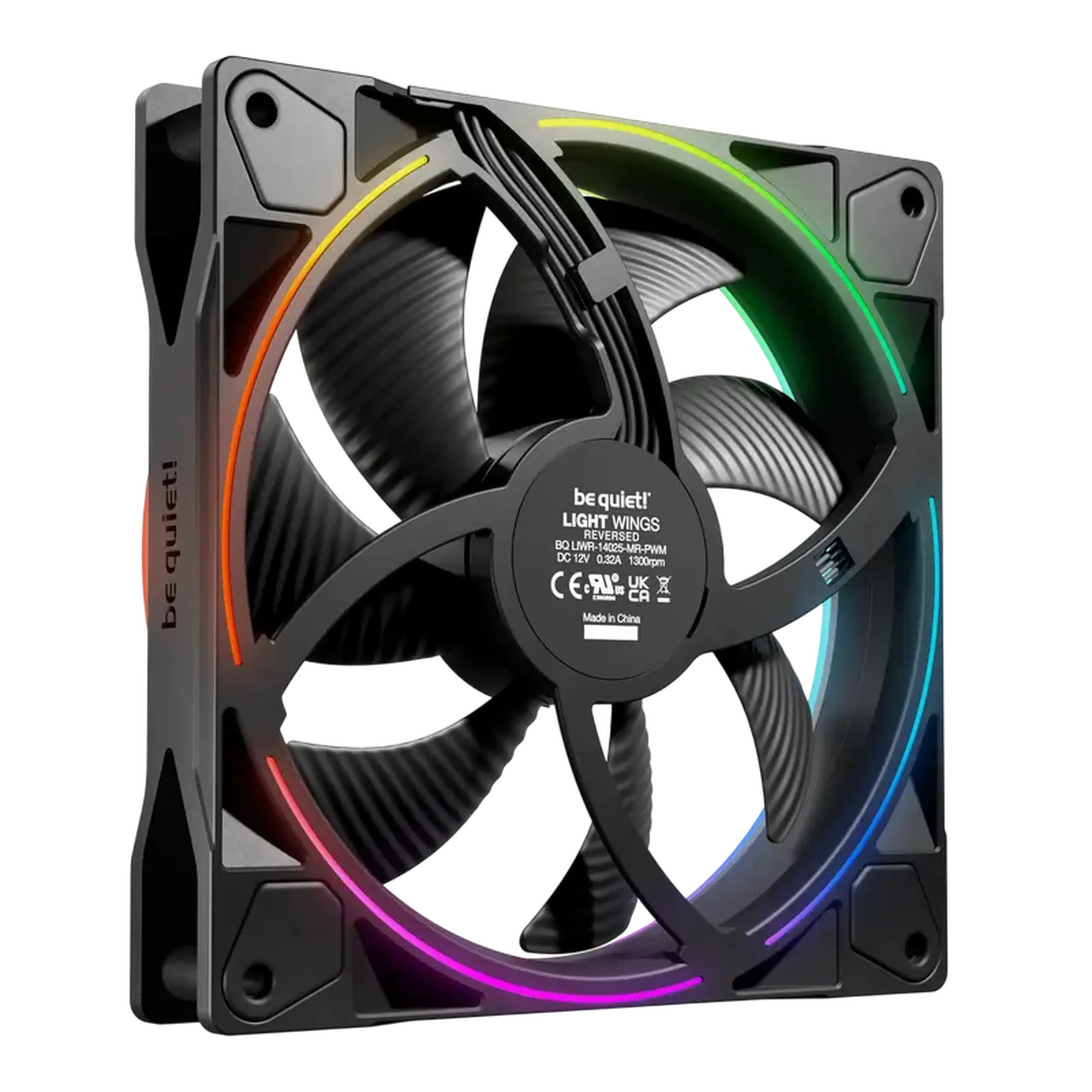 PC Case Fan be quiet! Light Wings PWM Reverse, 140x140x25 mm, <25.5db, 84.3 CFM, 1300RPM, 7 blades