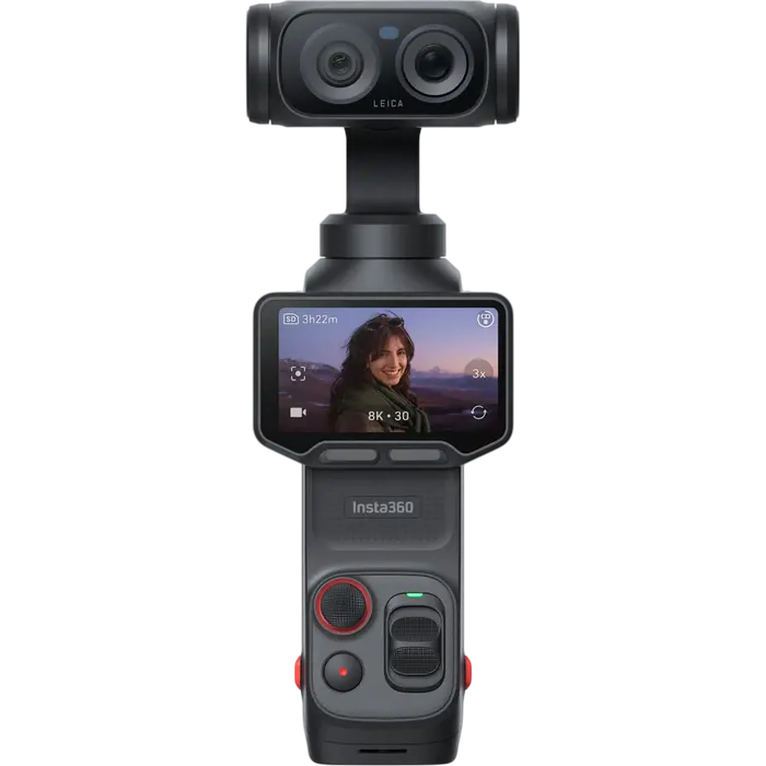 Camera Action cu Stabilizator Insta360 Luna Fill Light Bundle, Cosmic Black