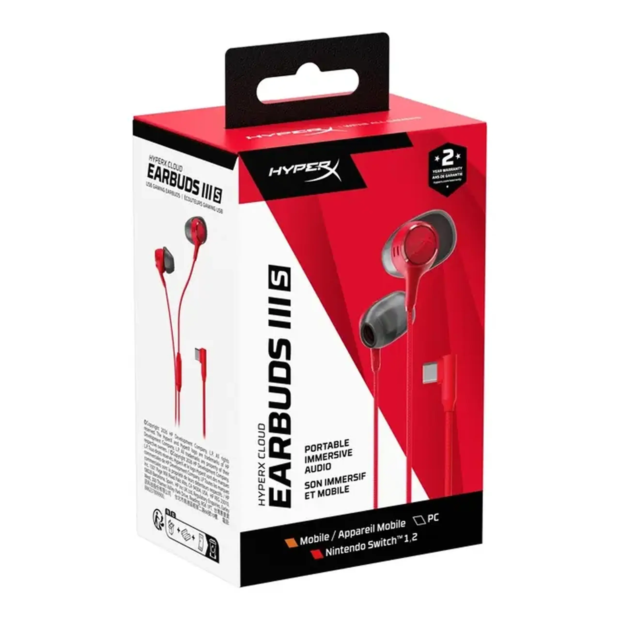 Gaming Earphones HyperX Cloud Earbuds III S Red