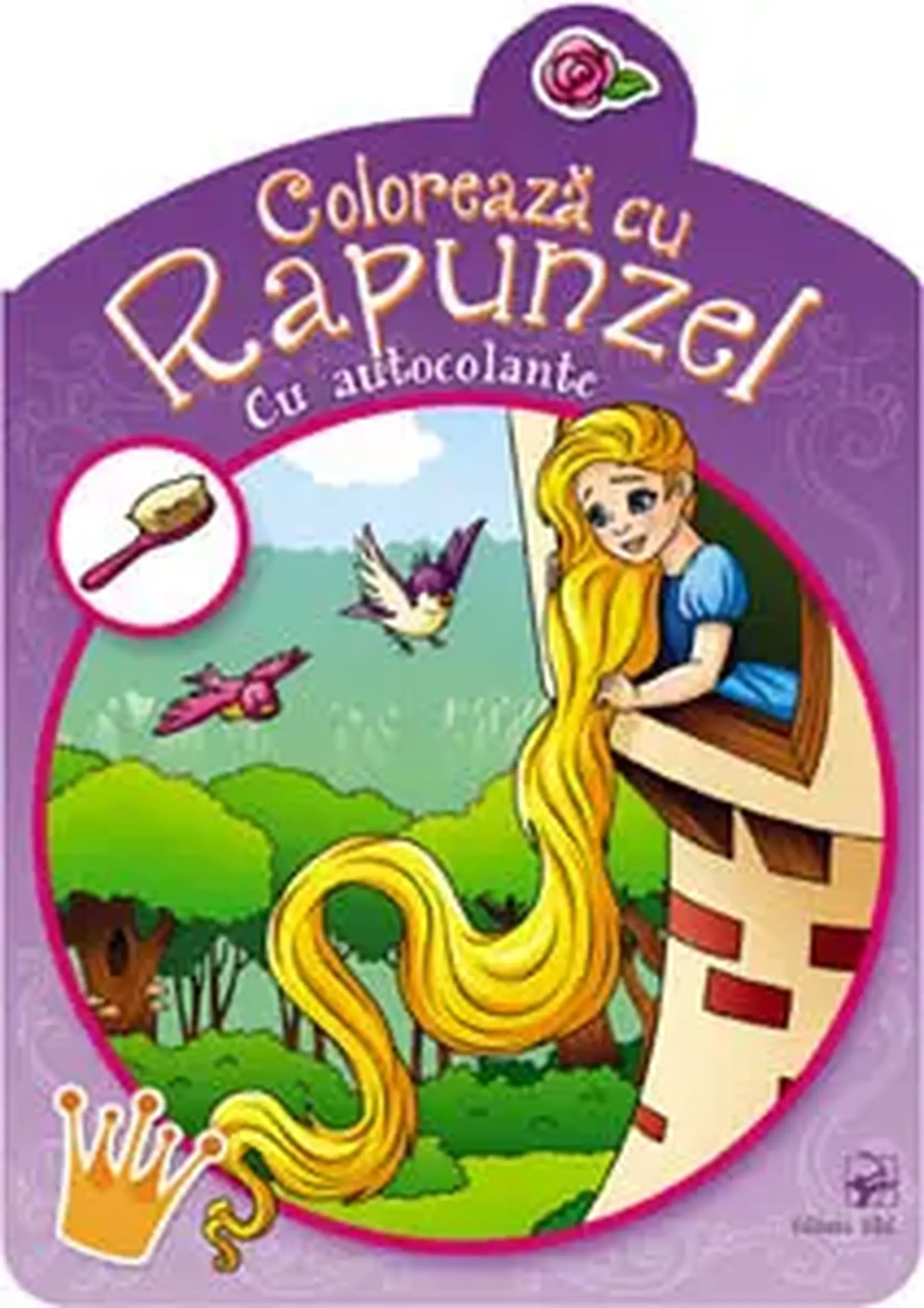 Coloreaza cu Rapunzel. Cu autocolante
