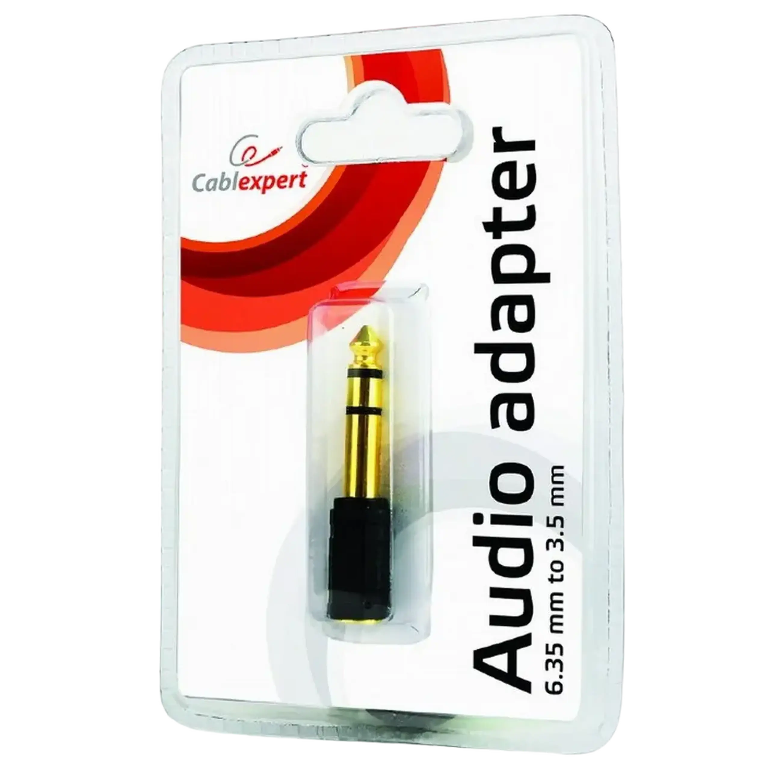 Audio Adaptor Cablexpert A-6.35M-3.5F, 6.35mm 3-pin (M) - 3.5mm 3-pin (F), Negru