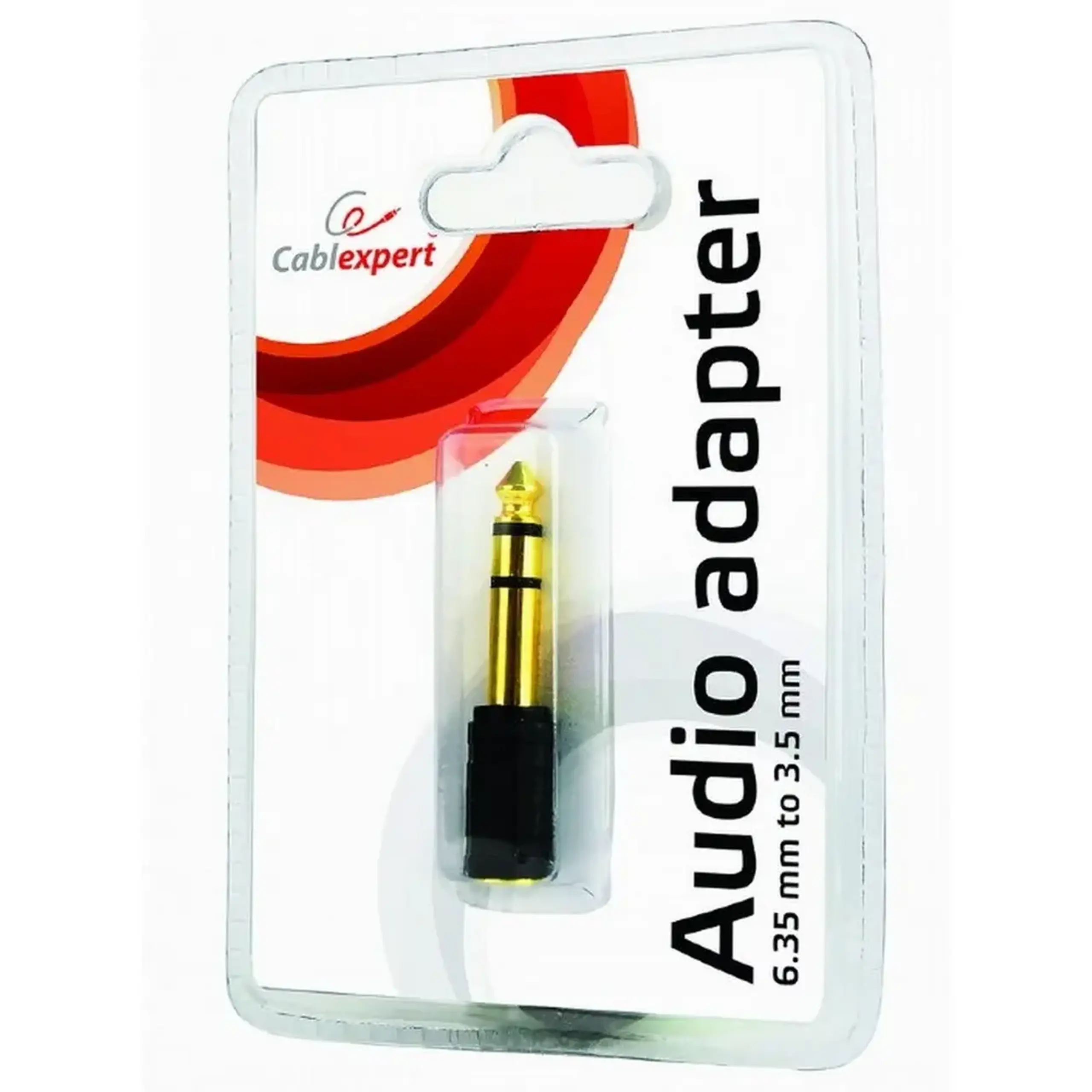 Audio Adaptor Cablexpert A-6.35M-3.5F, 6.35mm 3-pin (M) - 3.5mm 3-pin (F), Negru