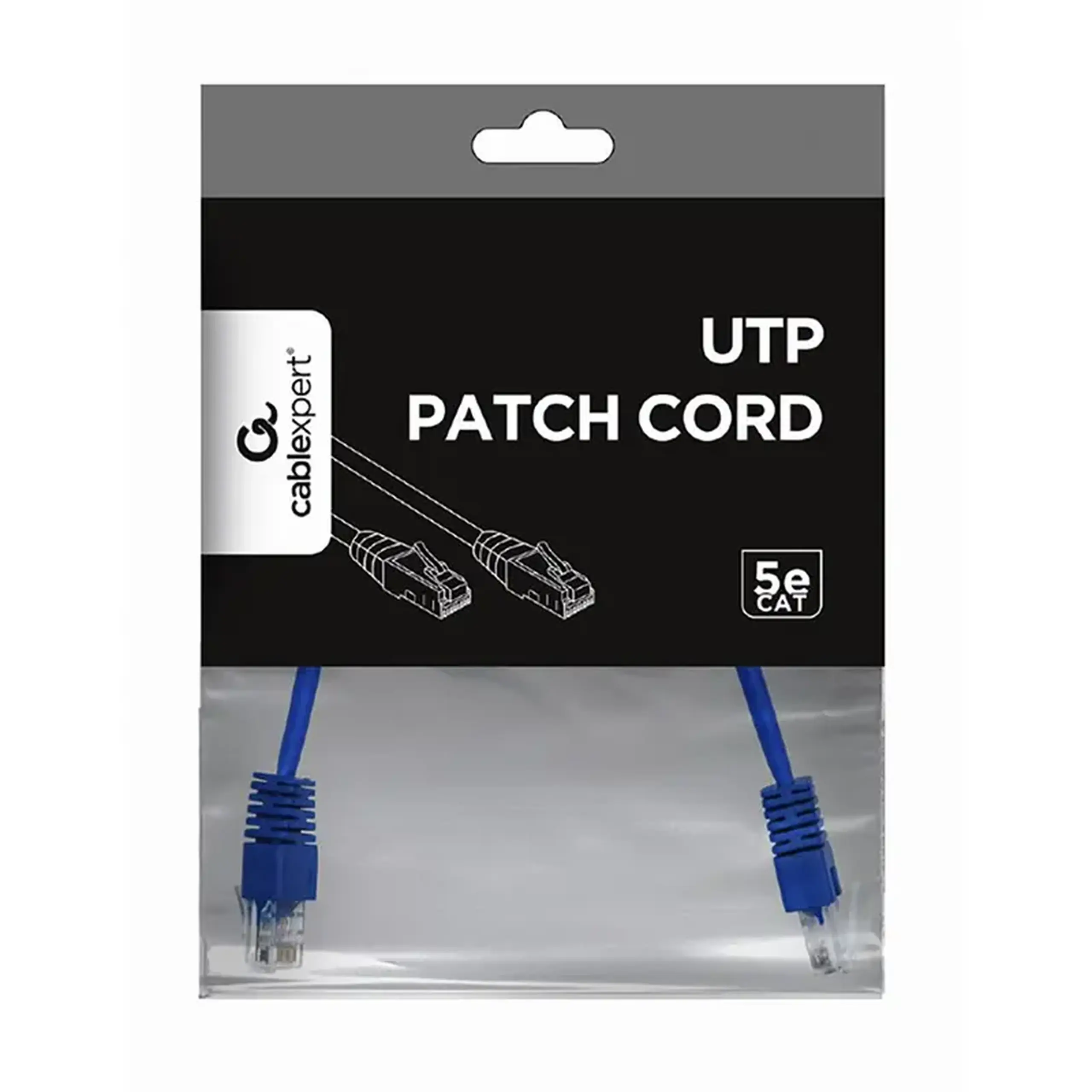 Patch cord Cablexpert PP12-0.25M/B, CAT5e UTP, 0,25m, Albastru