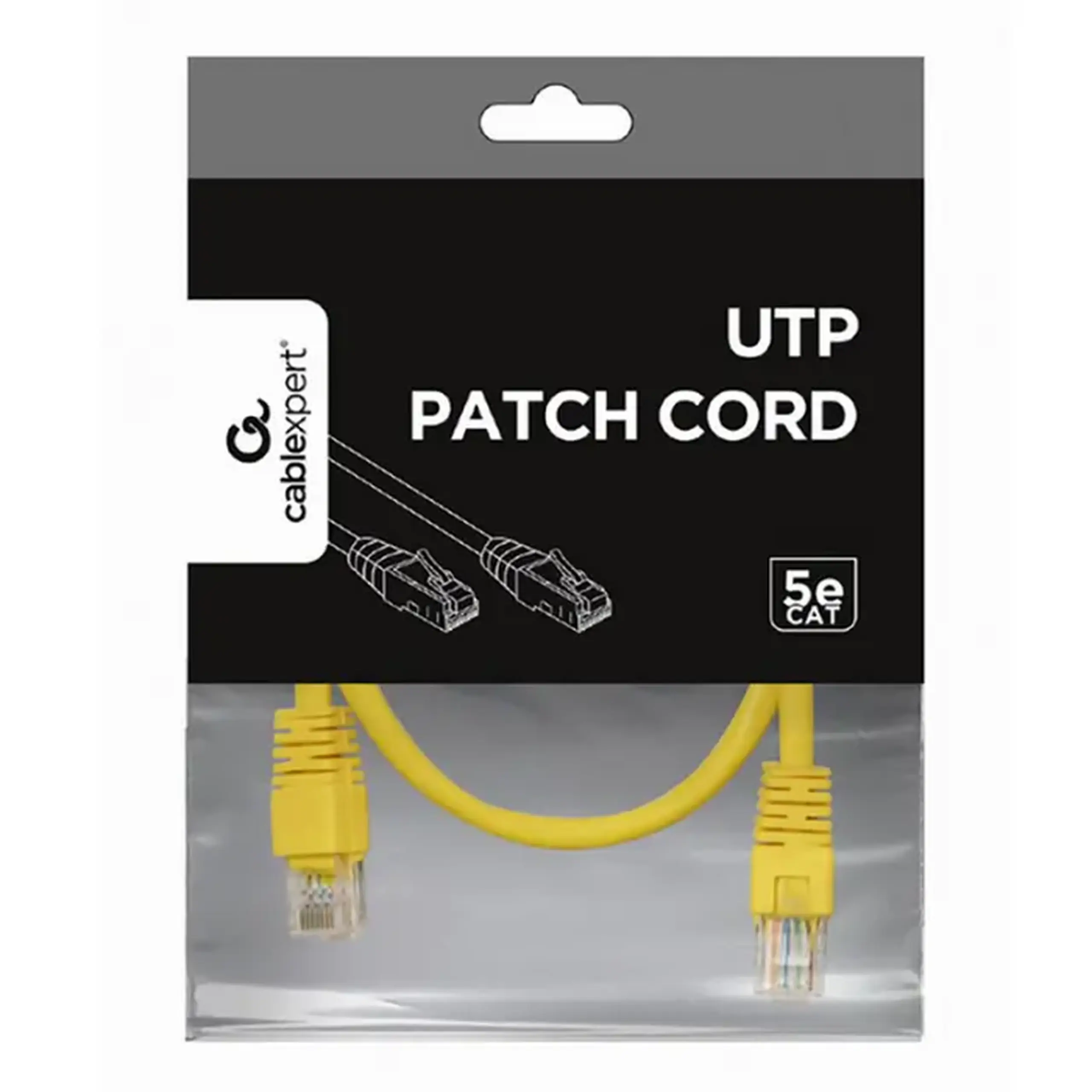 Patch cord Cablexpert PP12-0.25M/Y, CAT5e UTP, 0,25m, Galben