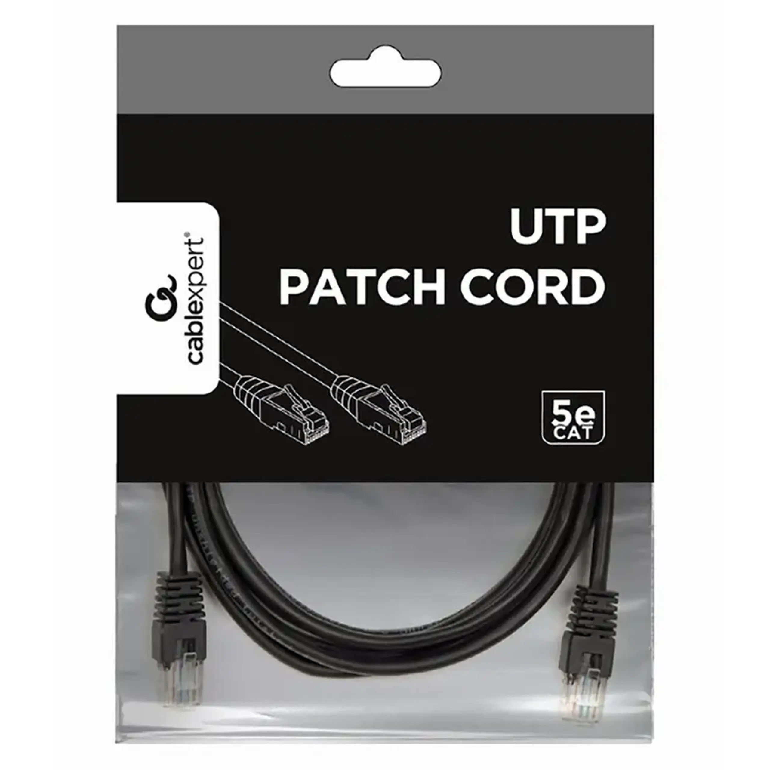 Patch cord Cablexpert PP12-3M/BK, CAT5e UTP, 3m, Negru