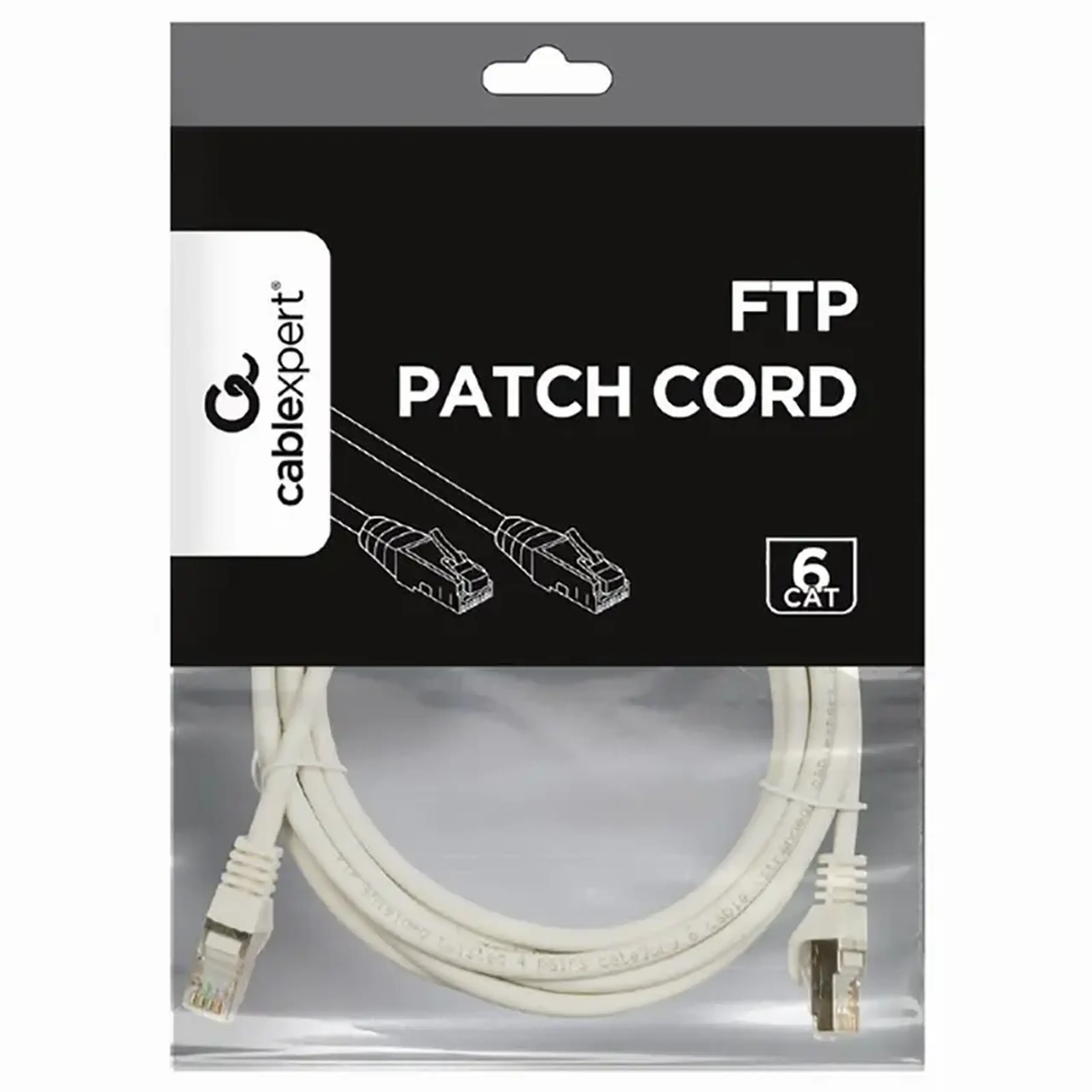 Patch cord Cablexpert PP6-5M, Cat6 FTP, 5m, Gri