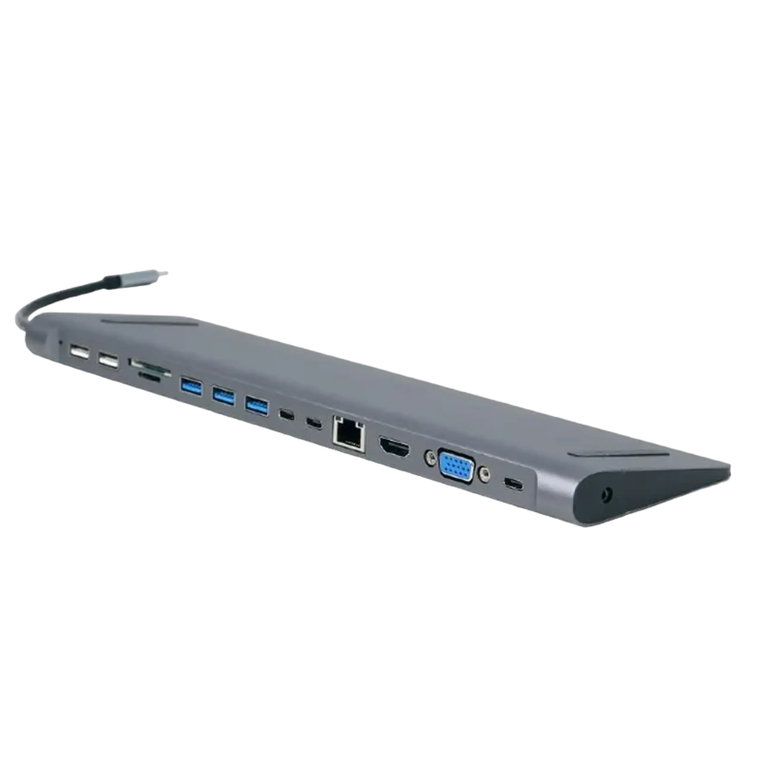 Adaptor Video Cablexpert A-CM-COMBO9-01, USB Type-C - LAN, VGA, HDMI, USB Type-C, USB Type-A, SD card-reader, Gri