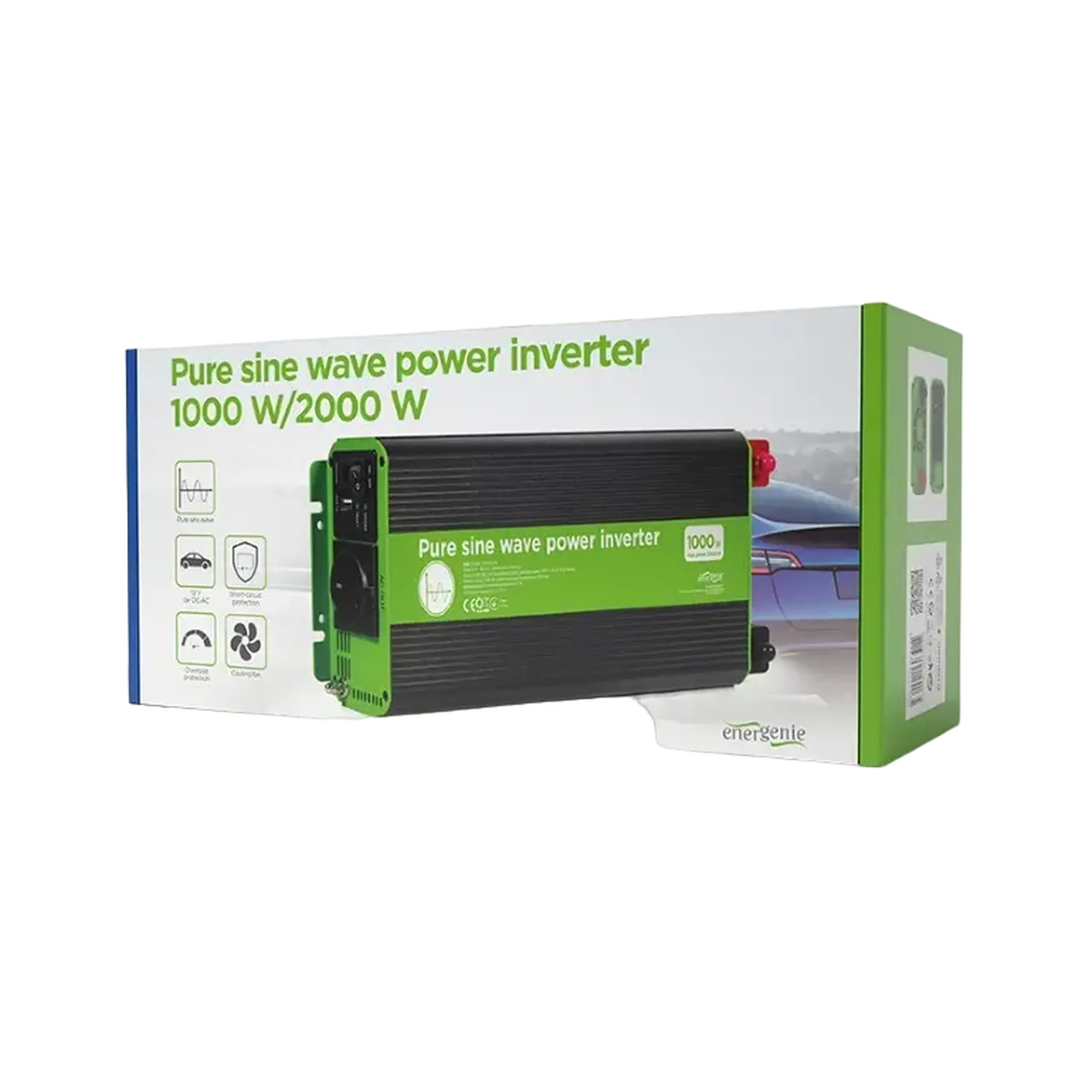 Invertor Auto Energenie EG-PWC-PS1000-01, 1000W, Multicolor
