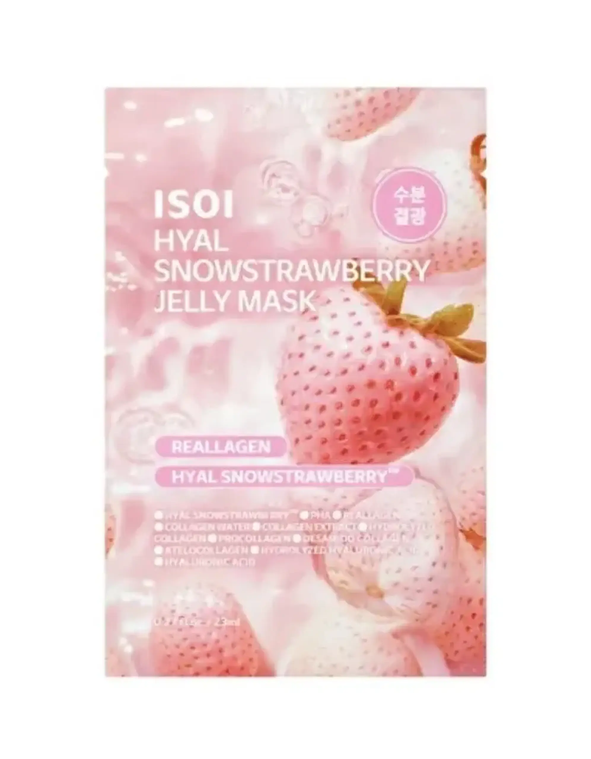 Masca de panza hidratanta ISOI, Hyal Snowstrawberry Jelly Mask, 23 ml