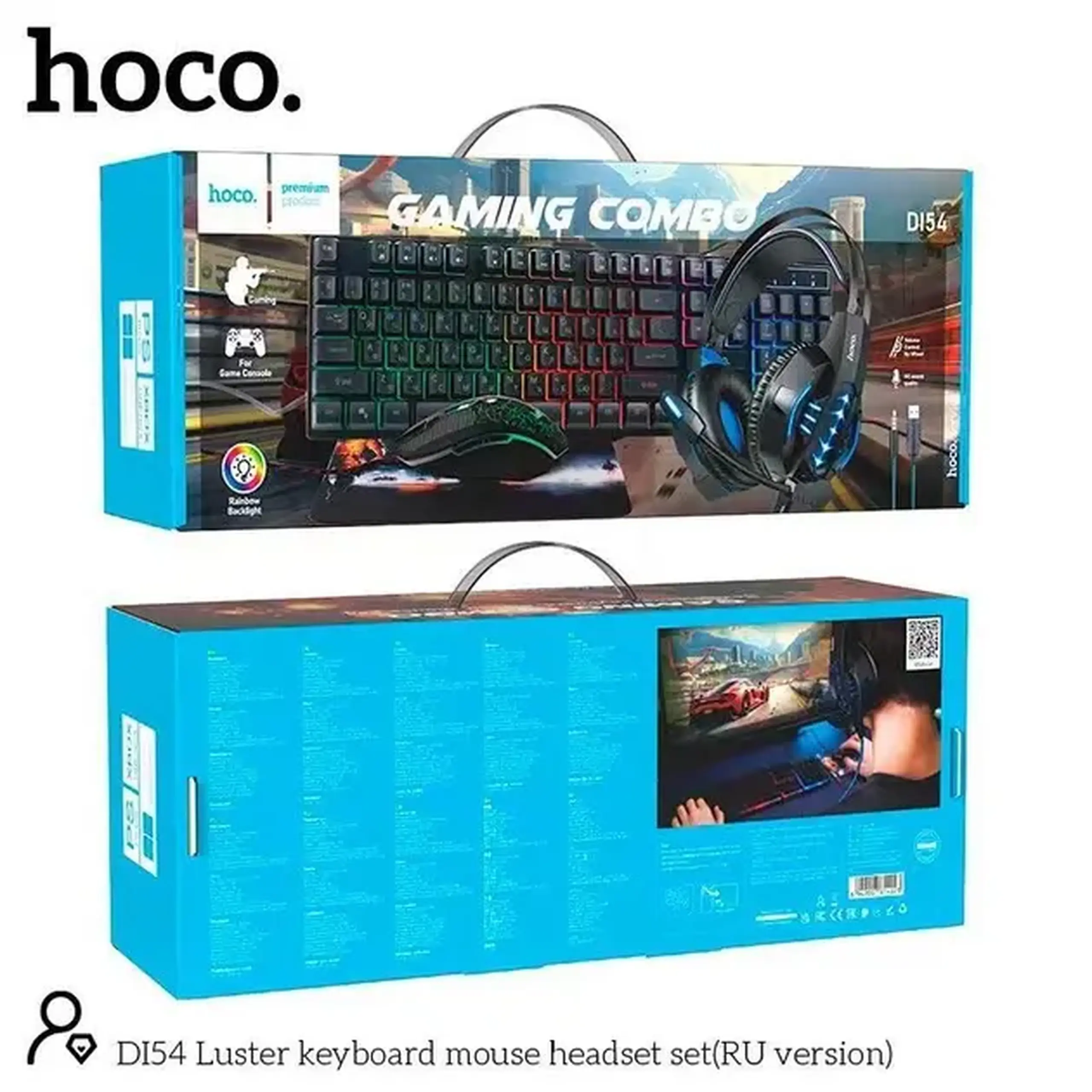 Set gaming Hoco DI54 | 4 în 1 | Tastatură + mouse + căști + mousepad