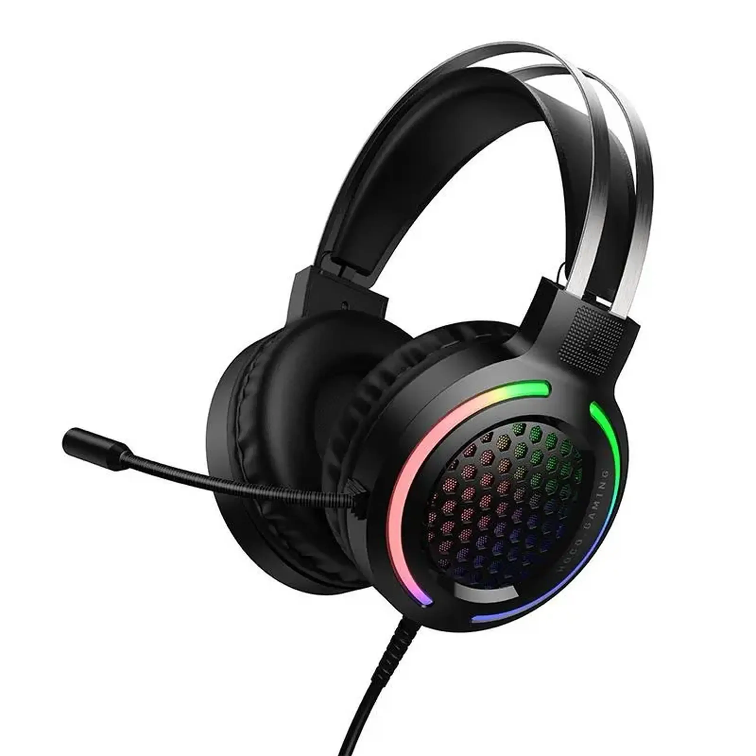 Căști gaming Hoco W117 | RGB | 50 mm | Negru